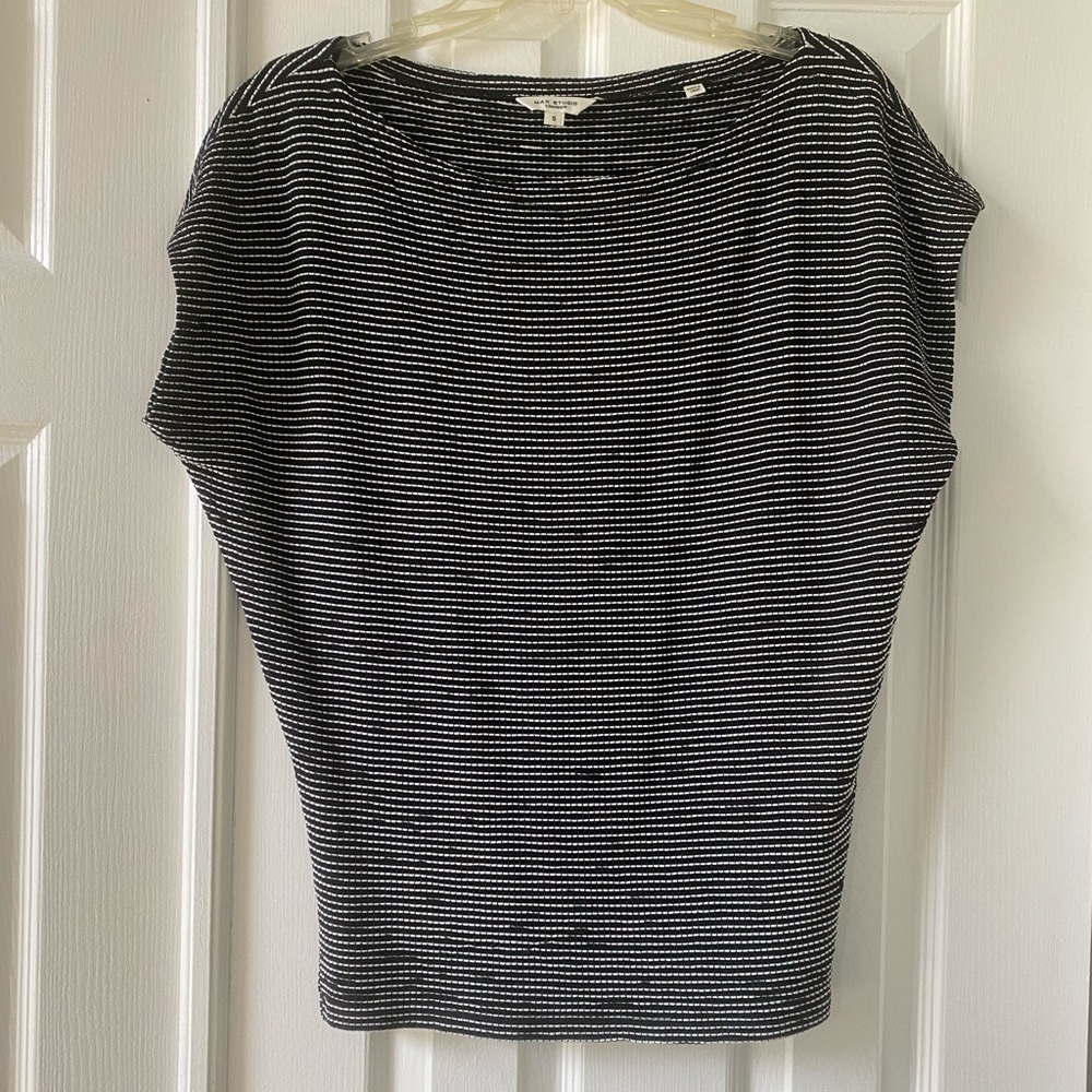 Max Studio Black and White Striped Blouse